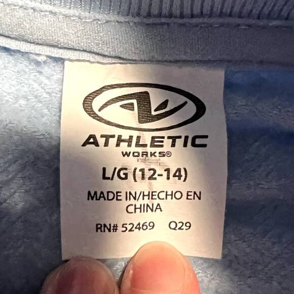 Athletic Works Workout Top Cold Gear Half Zip Light Baby Blue Size L Long Sleeve - Picture 7 of 7